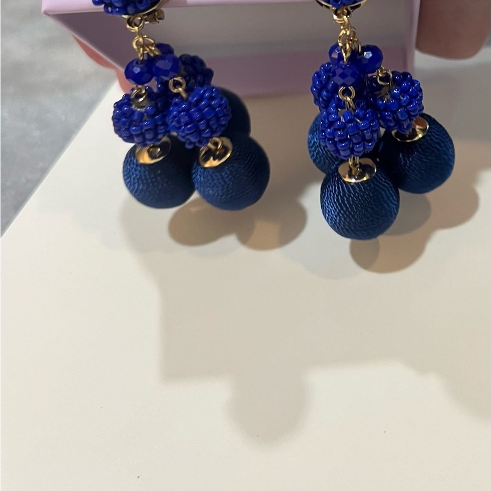 Lilly Pulitzer Clip On Earrings. Midnight and Royal blue. - Picture 5 of 6